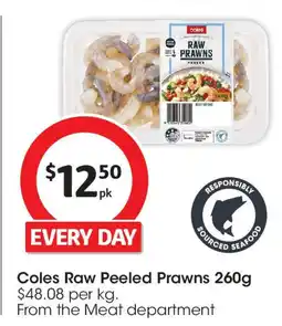 Coles Coles Raw Peeled Prawns offer