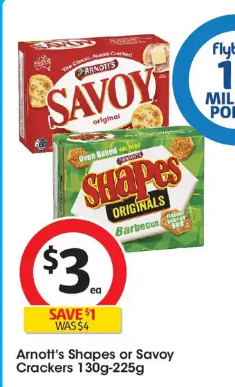 Coles Arnott's Shapes or Savoy Crackers offer