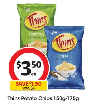 Coles Thins Potato Chips offer