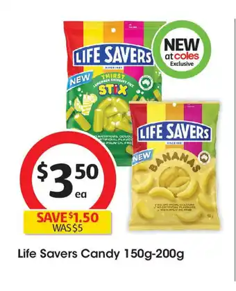 Coles Life Savers Candy offer