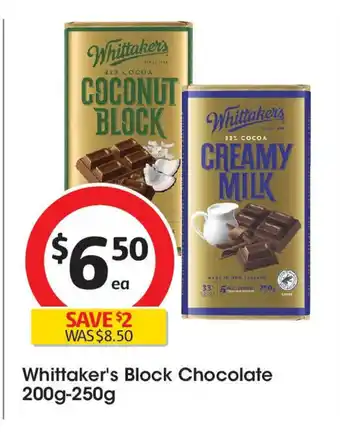 Coles Whittaker's Block Chocolate offer