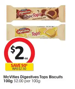 Coles McVities Digestives Tops Biscuits offer