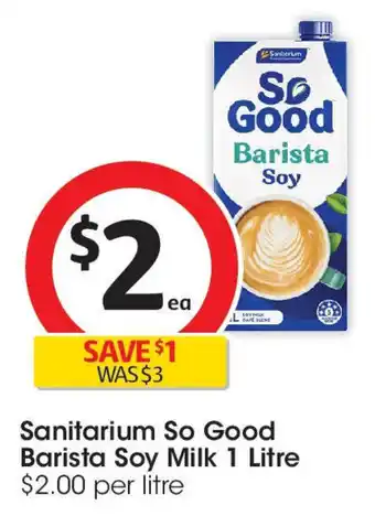 Coles Sanitarium So Good Barista Soy Milk offer