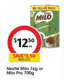 Coles Nestlé Milo or Milo Pro offer