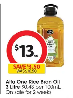 Coles Alfa One Rice Bran Oil offer