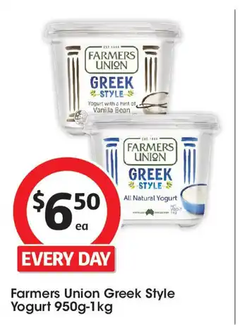 Coles Farmers Union Greek Style Yogurt offer