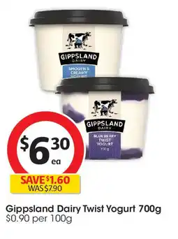 Coles Gippsland Dairy Twist Yogurt 700g offer