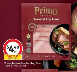 Coles Primo Reserve Smoked Leg Ham offer