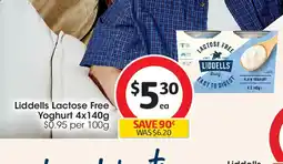 Coles Liddells Lactose Free Yoghurt offer