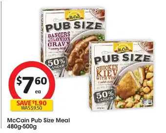 Coles McCain Pub Size Meal offer