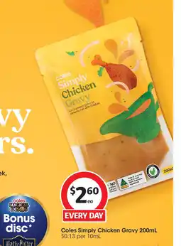 Coles Coles Simply Chicken Gravy 200mL offer