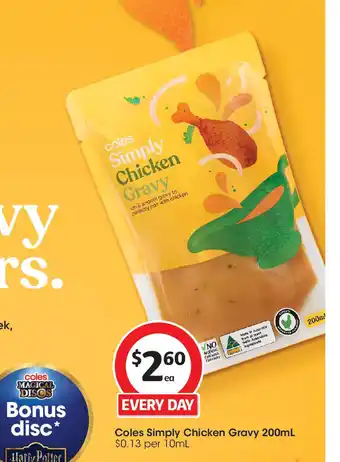 Coles Coles Simply Chicken Gravy 200mL offer