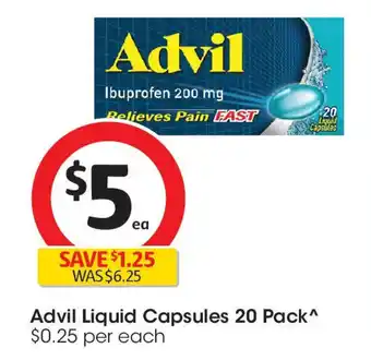 Coles Advil Liquid Capsules offer