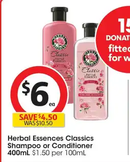 Coles Herbal Essences Classics Shampoo or Conditioner offer