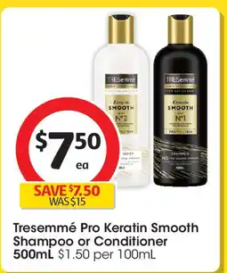 Coles Tresemmé Pro Keratin Smooth Shampoo or Conditioner offer