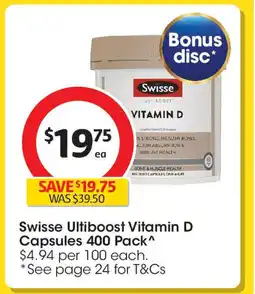 Coles Swisse Ultiboost Vitamin D Capsules 400 Pack offer