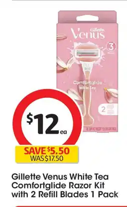 Coles Gillette Venus White Tea Comfortglide Razor Kit with 2 Refill Blades offer