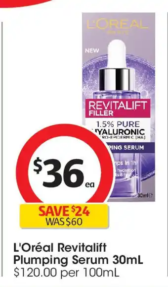 Coles L'Oréal Revitalift Plumping Serum offer