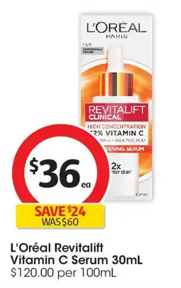 Coles L'Oréal Revitalift Vitamin C Serum offer