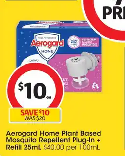 Coles Aerogard Home Plant Based Mosquito Repellent Plug-In  Refill offer