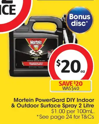 Coles Mortein PowerGard DIY Indoor and Outdoor Surface Spray offer