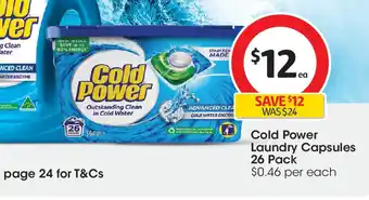 Coles Cold Power Laundry Capsules offer