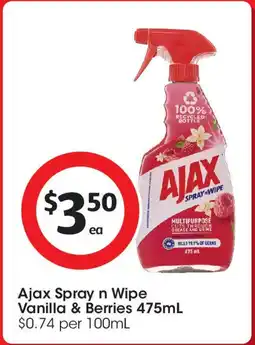 Coles Ajax Spray n Wipe Vanilla and Berries offer