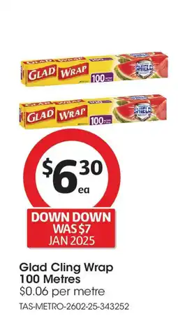 Coles Glad Cling Wrap 100 Metres offer