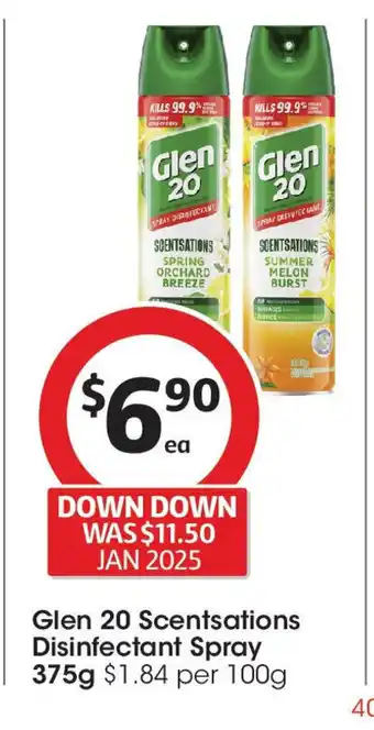 Coles Glen 20 Scentsations Disinfectant Spray 375g offer