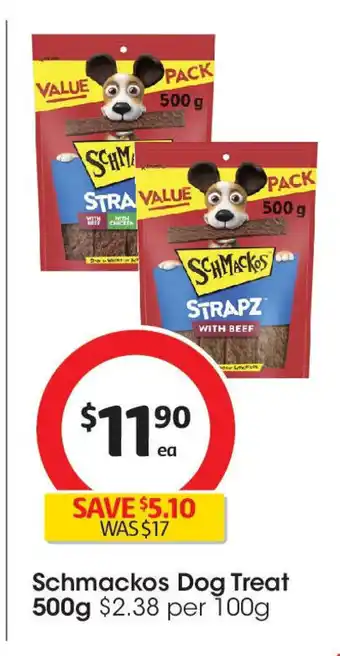 Coles Schmackos Dog Treat 500g offer