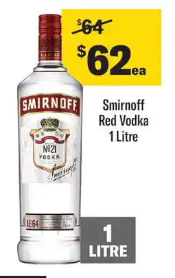 Coles Smirnoff Red Vodka offer