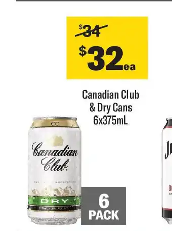 Coles Canadian Club and Dry Cans offer