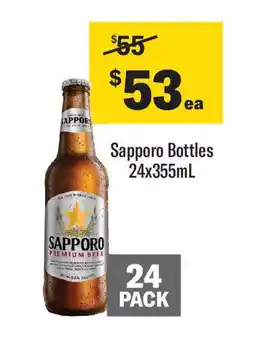 Coles Sapporo Bottles 24x355mL offer