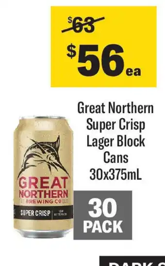 Coles Great Northern Super Crisp Lager Block Cans offer