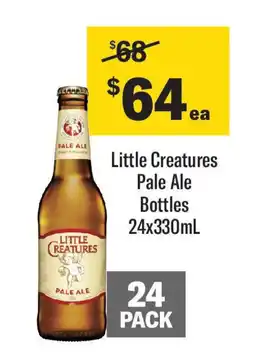 Coles Little Creatures Pale Ale Bottles offer