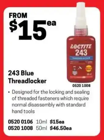 Blackwoods 243 Blue Threadlocker offer