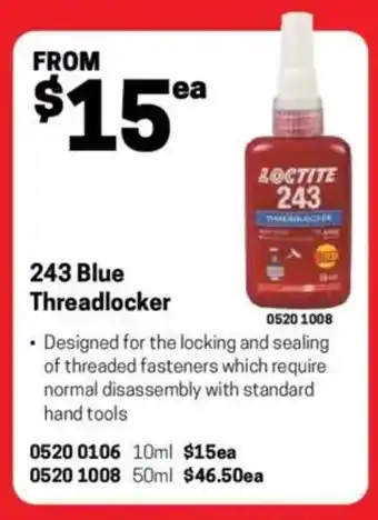 Blackwoods 243 Blue Threadlocker offer