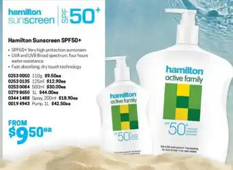 Blackwoods Hamilton Sunscreen SPF50+ offer