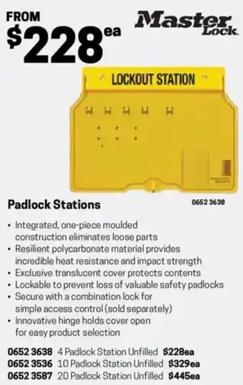 Blackwoods Padlock Stations offer