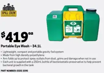 Blackwoods Portable Eye Wash offer