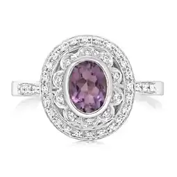 Shiels Sterling Silver 1.5 Carat Amethyst & 40Cubic Zirconia Ring offer