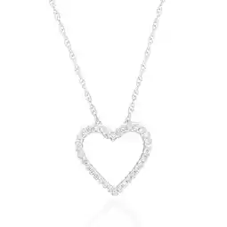 Shiels Luminesce Lab Grown Sterling Silver 0.10 Carat Diamond Heart Pendant with 34 Diamonds offer