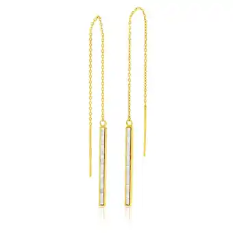 Shiels 9ct Yellow Gold Silver Filled Crystal Thread Drop Earrings offer