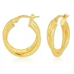 Shiels 9ct Yellow Gold Crossover Hoop Earrings offer