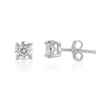 Shiels Sterling Silver 5mm 4 Claw Zirconia Stud Earrings offer