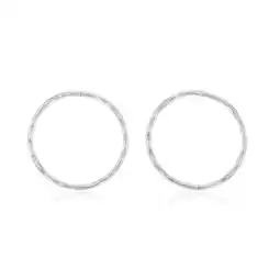 Shiels Sterling Silver Sleeper Facet 16mm Earrings offer