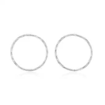 Shiels Sterling Silver Sleeper Facet 16mm Earrings offer