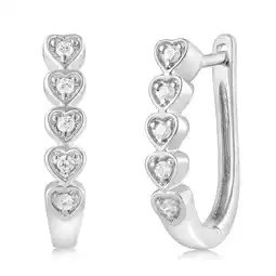 Shiels Luminesce Lab Grown 1/10 Carat Diamond Hoop Earrings in Sterling Silver offer