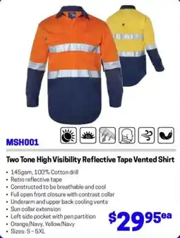 Blackwoods Two Tone High Visibility Reflective Tape Vented Shirt offer