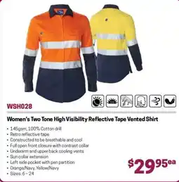 Blackwoods Women's Two Tone High Visibility Reflective Tape Vented Shirt offer